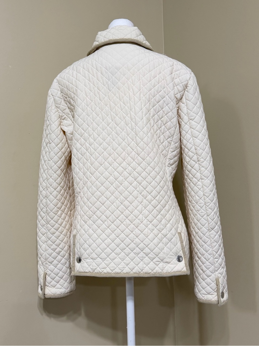 Ralph Lauren Cream Quilted Utility Jacket with Sherpa Collar - Picture 3 of 8